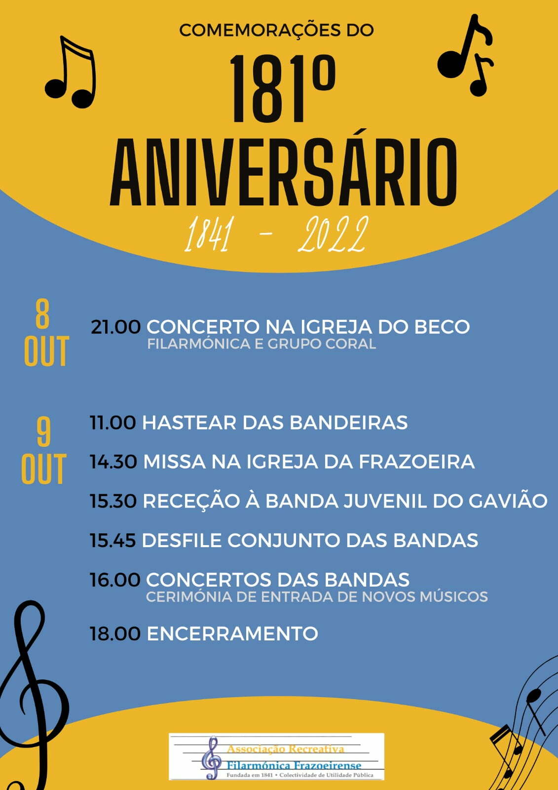 Comemorações do 181º Aniversário da Filarmónica Frazoeirense